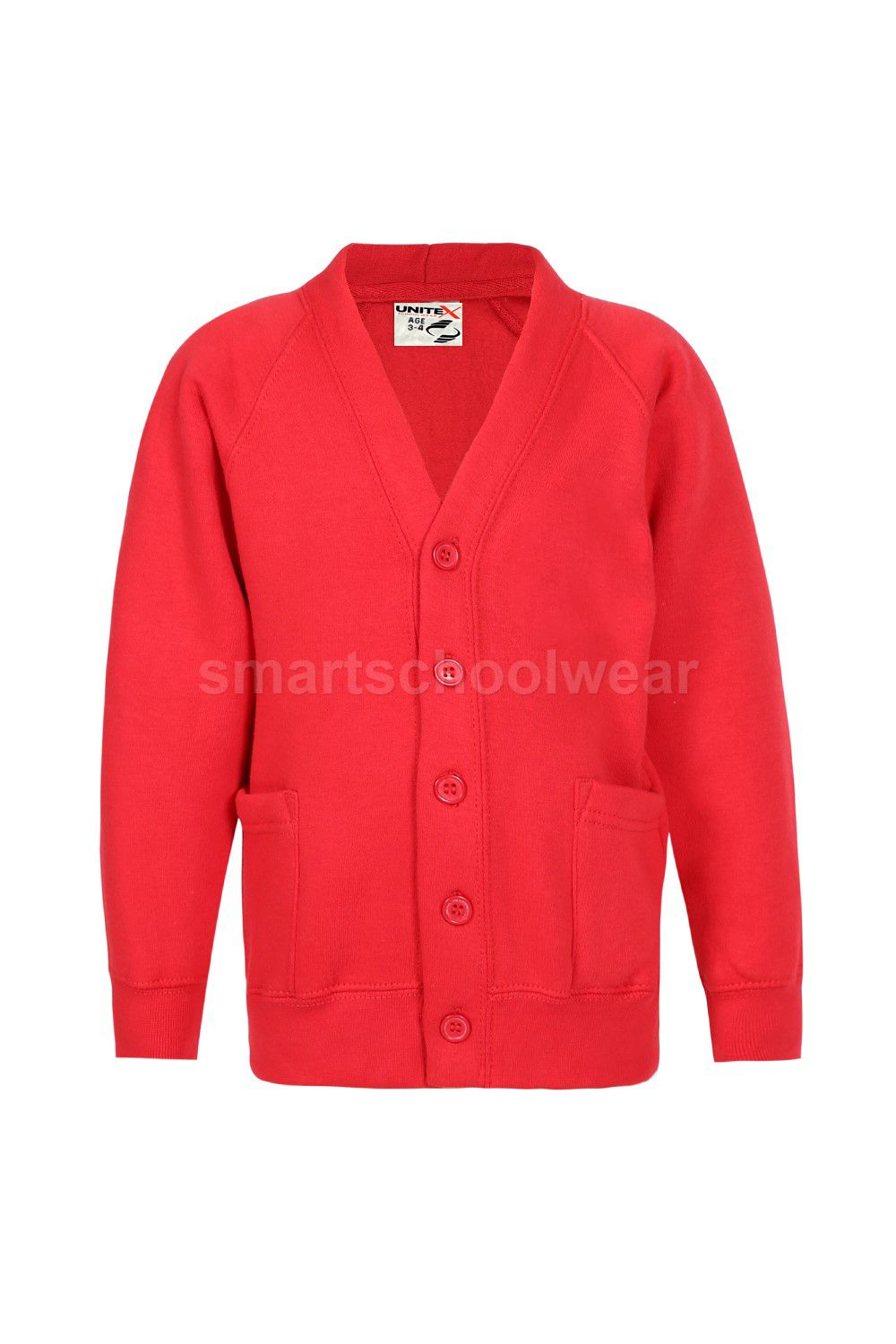 plain red cardigan